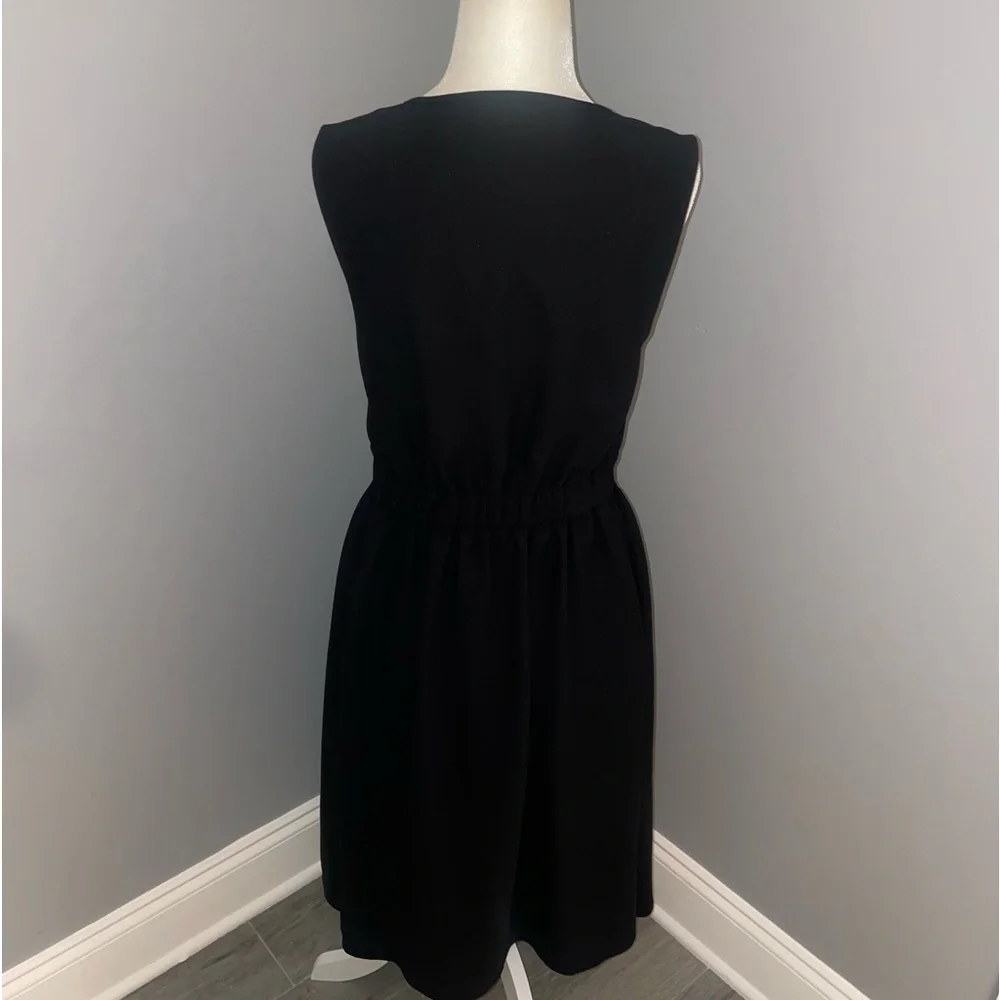 Kate Spade New York Crepe Ruffle Fit and Flare Dress Black Size Small